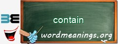 WordMeaning blackboard for contain